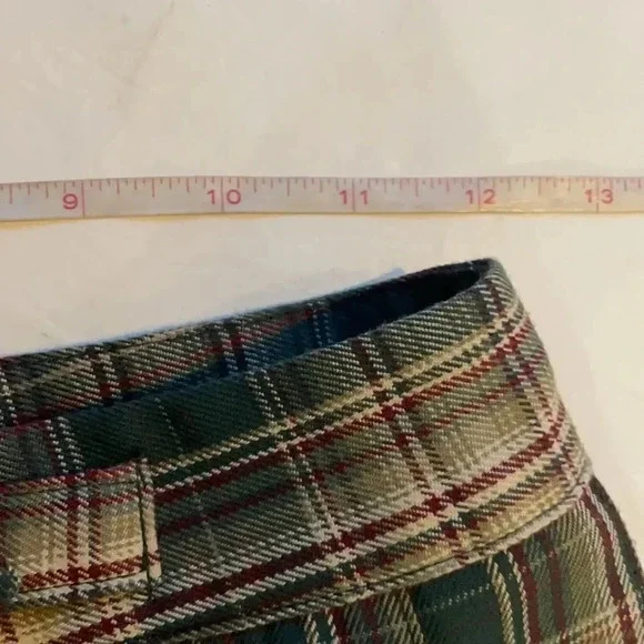 Ledin plaid pleated mini skirt  Lined Women’s  M School girl Preppy Earth tones - Picture 5 of 10